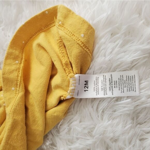 EUC Carter's Baby Girl's Size 12 month Yellow and white Polka Short Sleeve Set - Picture 5 of 8